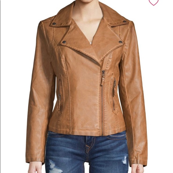 Max Studio Jackets & Blazers - Max Studio Vegan Leather Moto Jacket Small